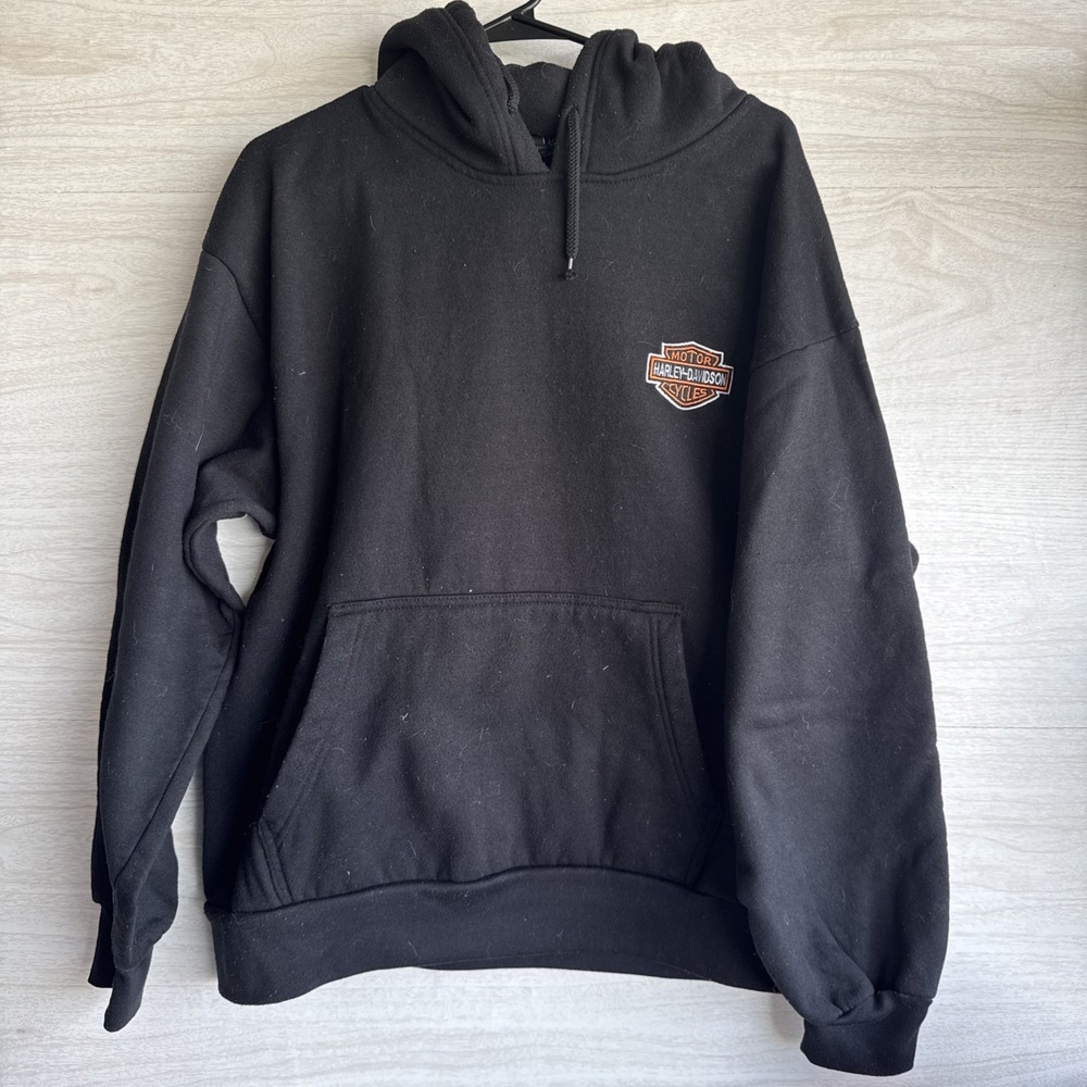 black Harley-Davidson pullover hoodie Kangaroo Pocket XL